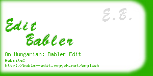 edit babler business card